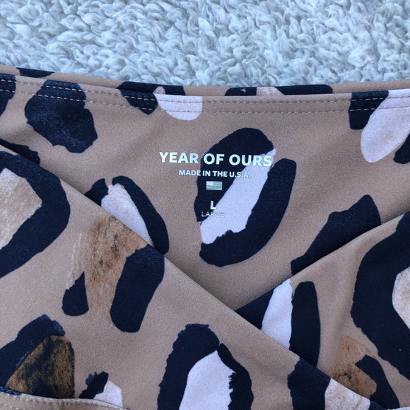 YEAR OF OURS TAN LEOPARD VERONICA LEGGINGS SZ L - Picture 5 of 7
